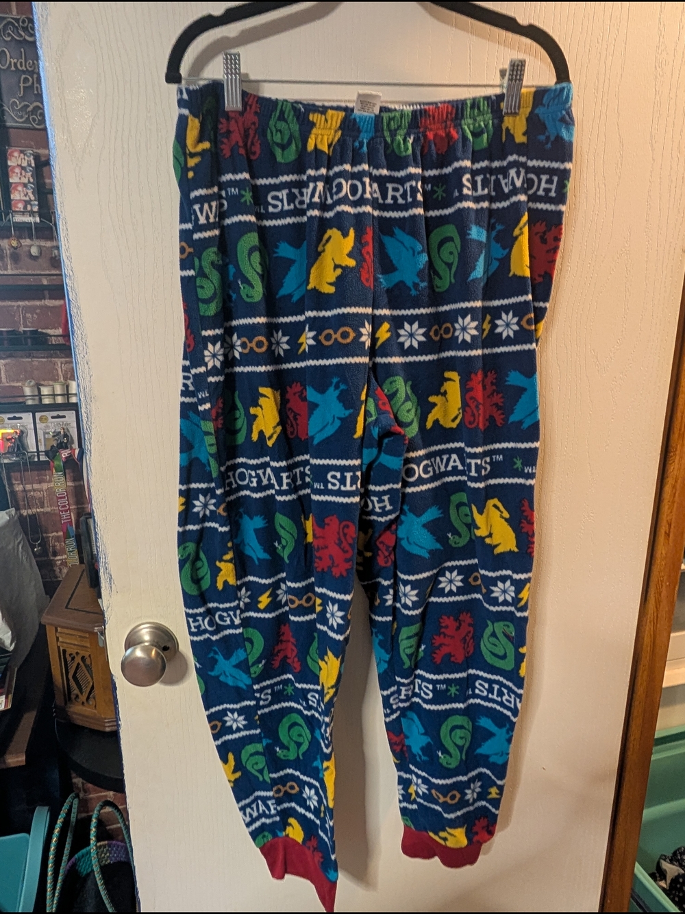 Navy Hogwarts House Crest Fleece Pajama Pants (C100)